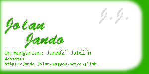 jolan jando business card